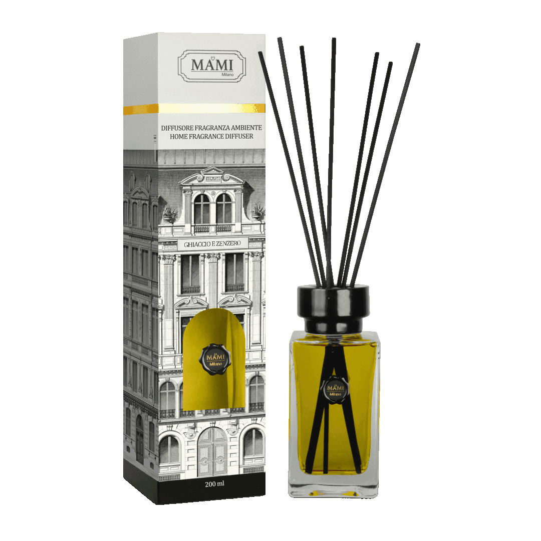 MAMI MILANO Диффузор с палочками GHIACCIO E ZENZERO / Лед & Имбирь. Коллекция PALAZZO, 200 мл