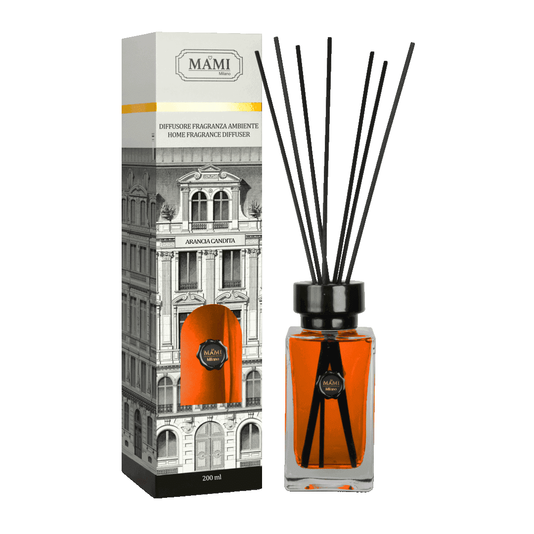 MAMI MILANO Диффузор с палочками ARANCIA CANDITA / Апельсин в сахаре. Коллекция PALAZZO, 200 мл