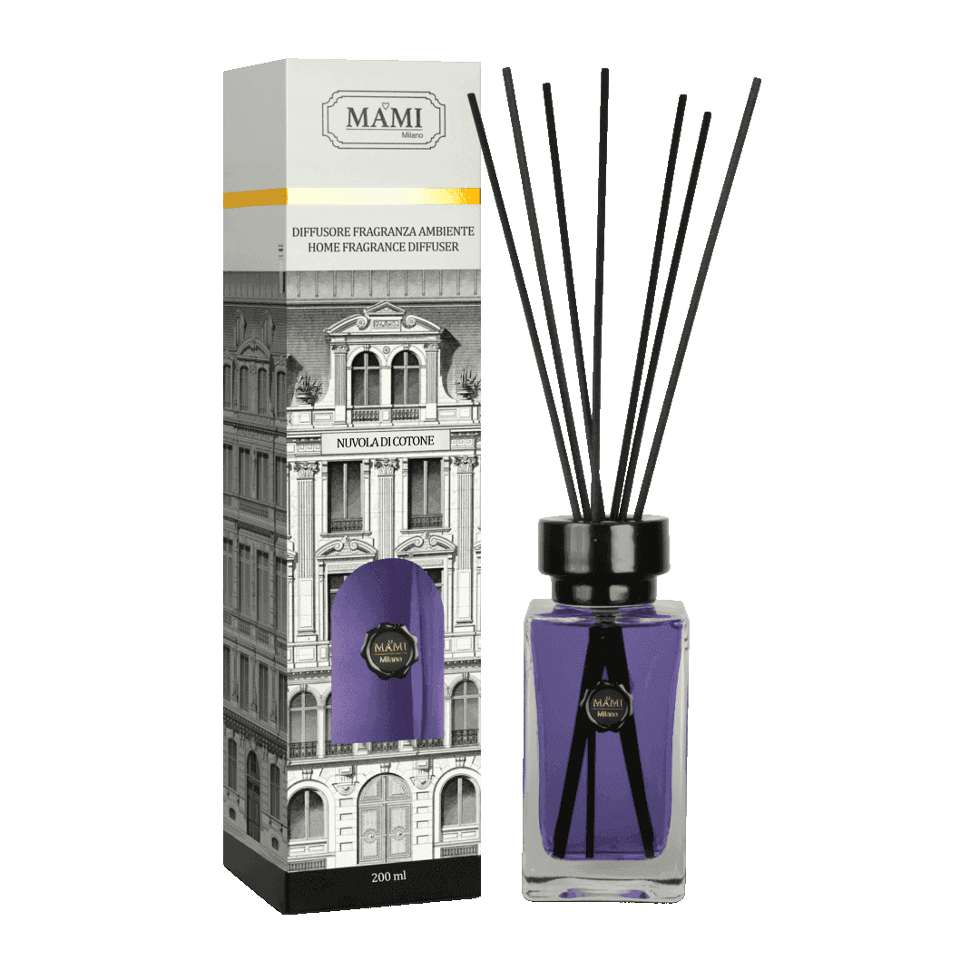 MAMI MILANO Диффузор с палочками NUVOLA DI COTONE / Хлопковое облако. Коллекция PALAZZO, 200 мл