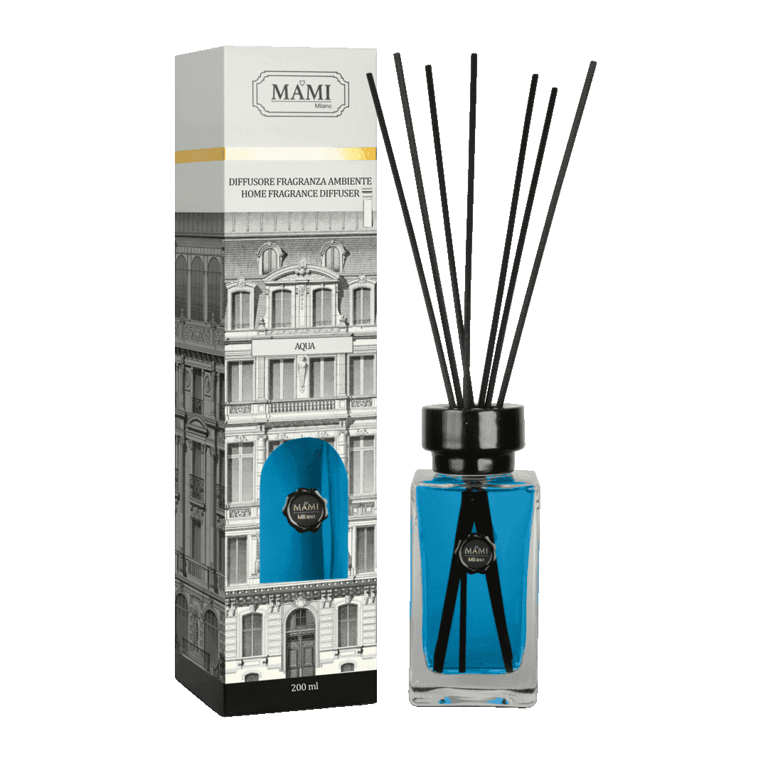 MAMI MILANO Диффузор с палочками AQUA / Вода. Коллекция PALAZZO, 200 мл